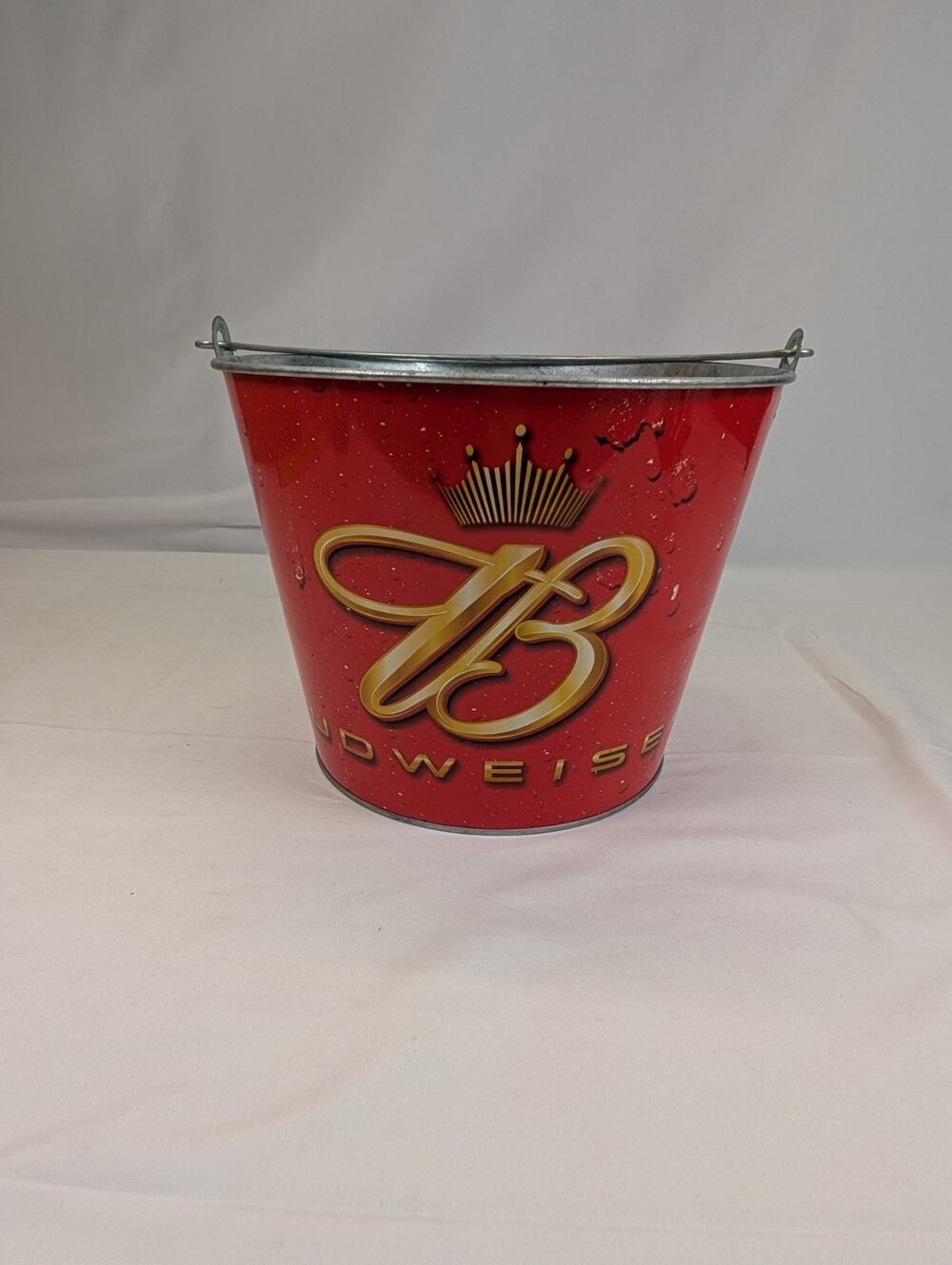 Budweiser Anheuser Busch Metal Bucket 7 1/2" With Handle